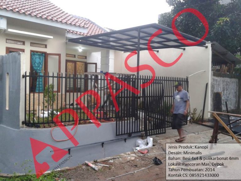 Kanopi Minimalis di Pancoran Mas Depok