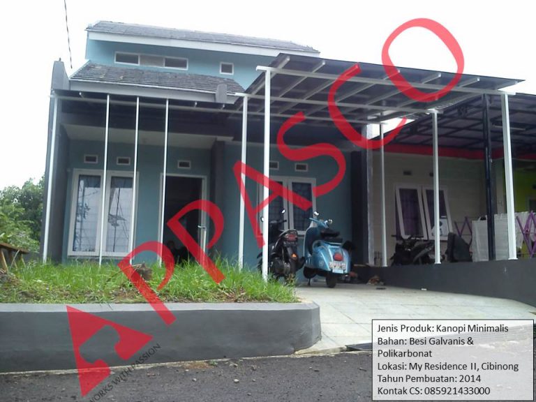 Kanopi Minimalis Galvanis – Polykarbonat di Cibinong