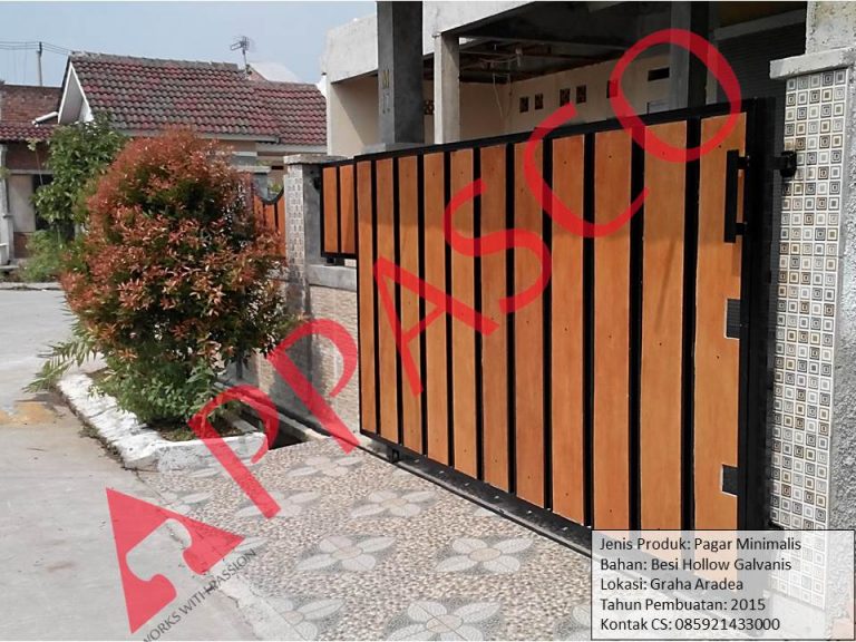 Pagar Minimalis Motif Kayu di Graha Aradea Bogor