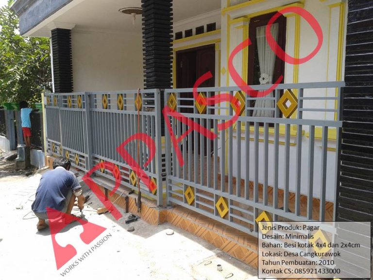 Pagar Minimalis Besi Kotak di Cangkurawok