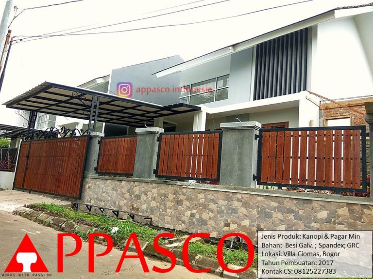 Kanopi dan Pagar Minimalis Villa Ciomas