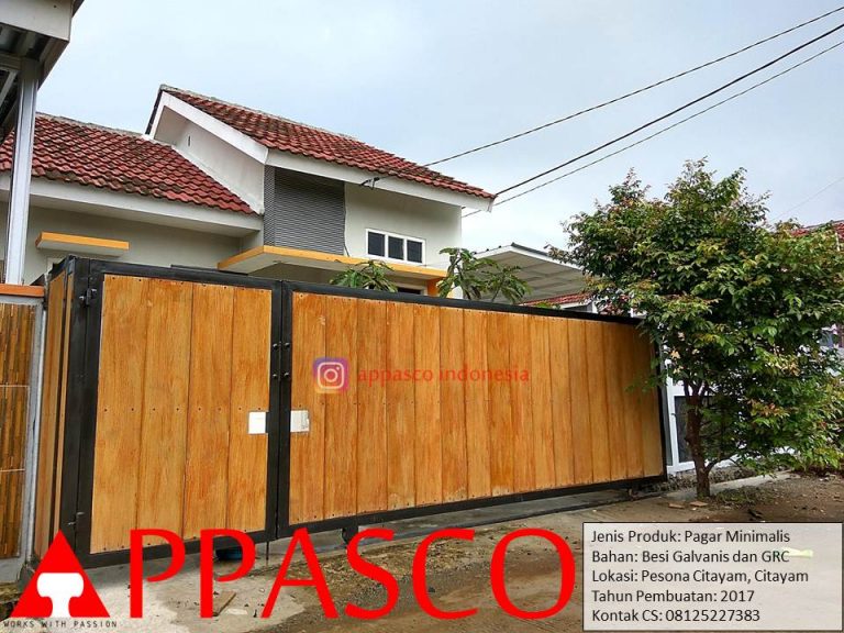 Pagar Minimalis Motif Kayu di Pesona Citayam
