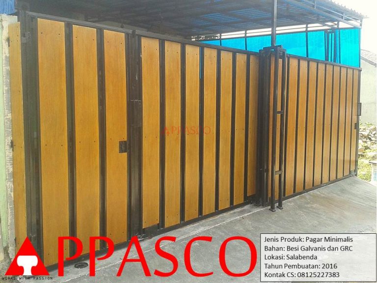 Pagar Minimalis GRC Motif Kayu di Salabenda