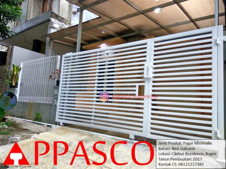Jual Pagar Minimalis Galvanis Warna Putih di Cilebut Residence Bogor
