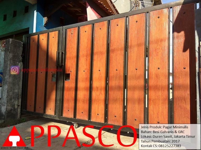 Pagar Minimalis Motif Kayu GRC Duren Sawit Jakarta