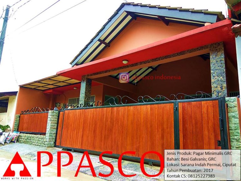 Pagar Minimalis Motif Kayu GRC di Ciputat