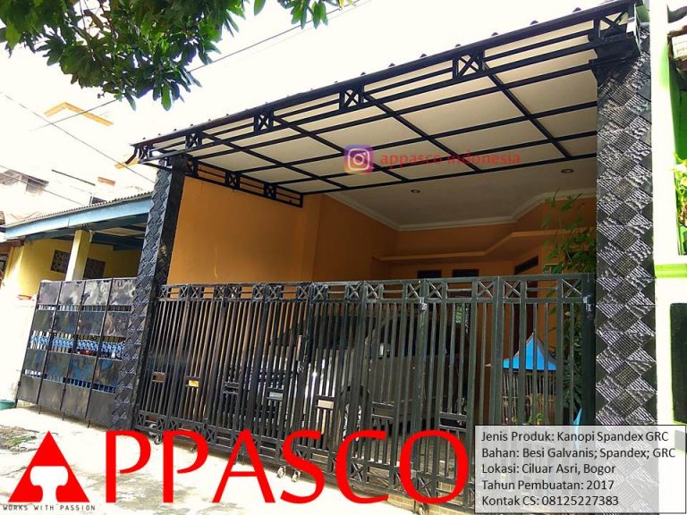 Kanopi Spandek Minimalis dengan Peredam GRC di Bogor