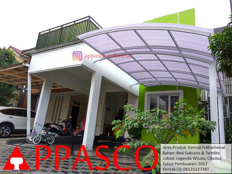 Kanopi Polikarbonat Atap Lengkung di Cibubur
