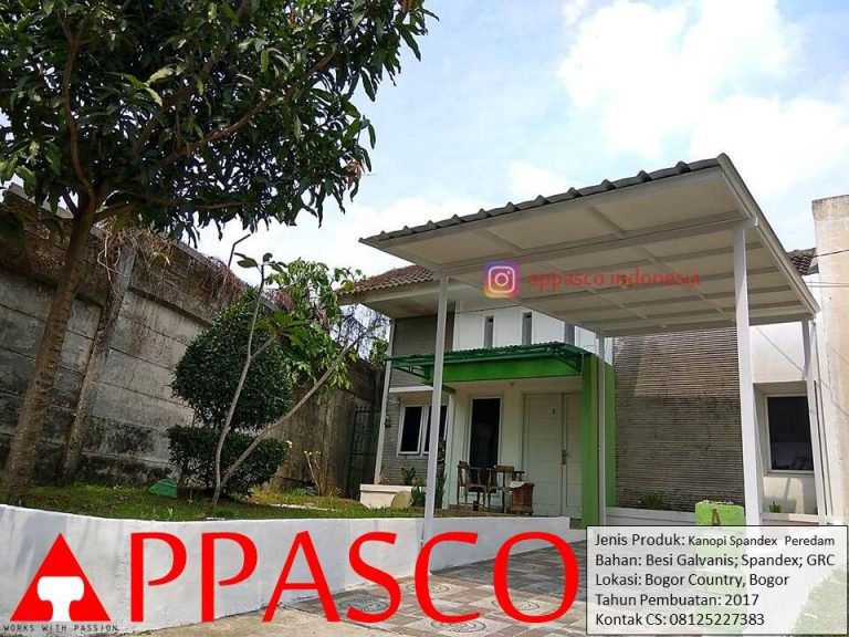 Kanopi Minimalis Modern Cantik dengan Atap Spandek dan Peredam Suara Hujan