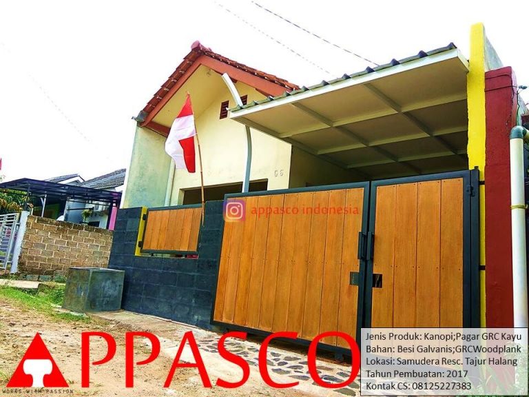 Pagar Minimalis Motif Kayu GRC di Tajur