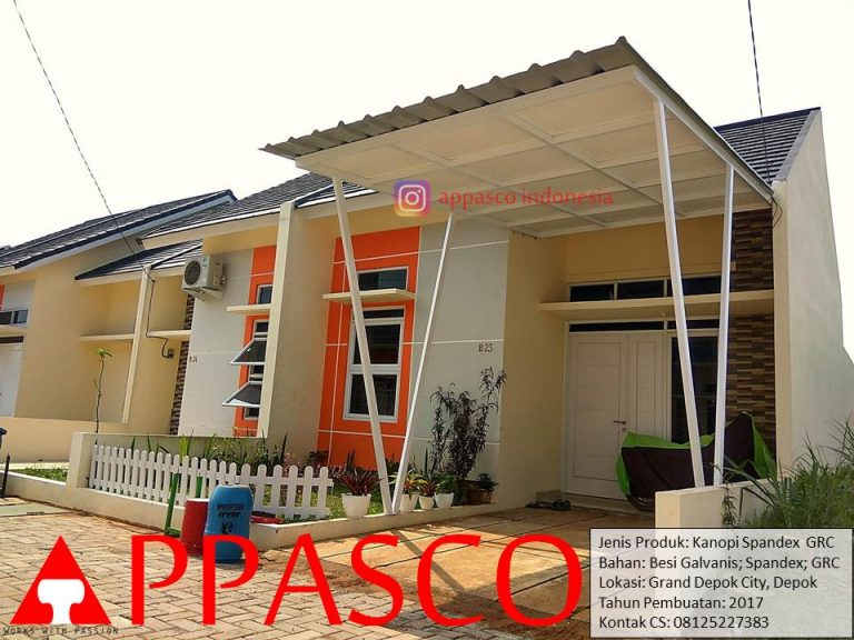 Kanopi Minimalis Cantik Spandek GRC di Grand Depok City