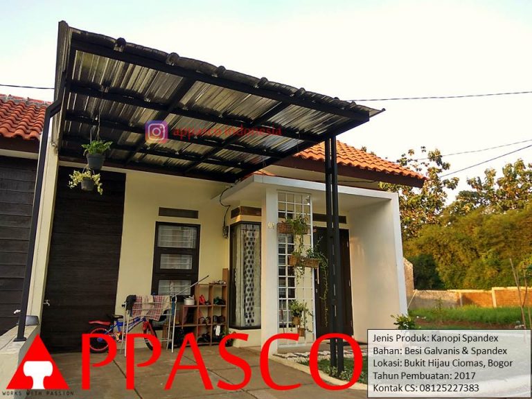 Kanopi Minimalis Spandek Galvanis di Bukit Hijau Ciomas Bogor