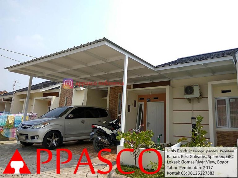 Kanopi Minimalis Spandek Peredam di Ciomas River View Cluster