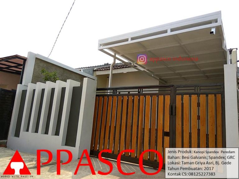 Kanopi Minimalis Spandek di Taman Griya Asri