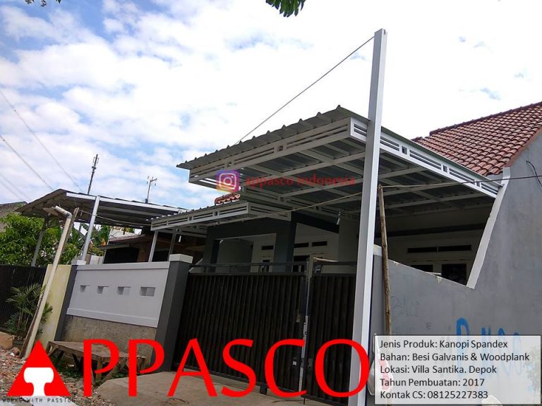 Kanopi Spandek Woodplank Galvanis di Villa Santika Depok