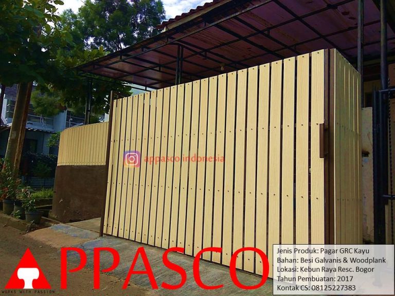 Pagar GRC Kayu Woodplank di Kebun Raya Residence Bogor