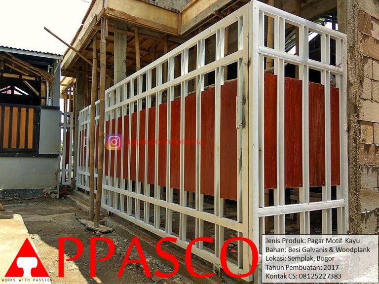 Pagar Motif Kayu Woodplank Galvanis di Semplak Bogor