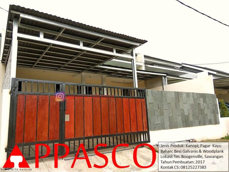 Pagar Motif Kayu di Tm Bougenville Sawangan