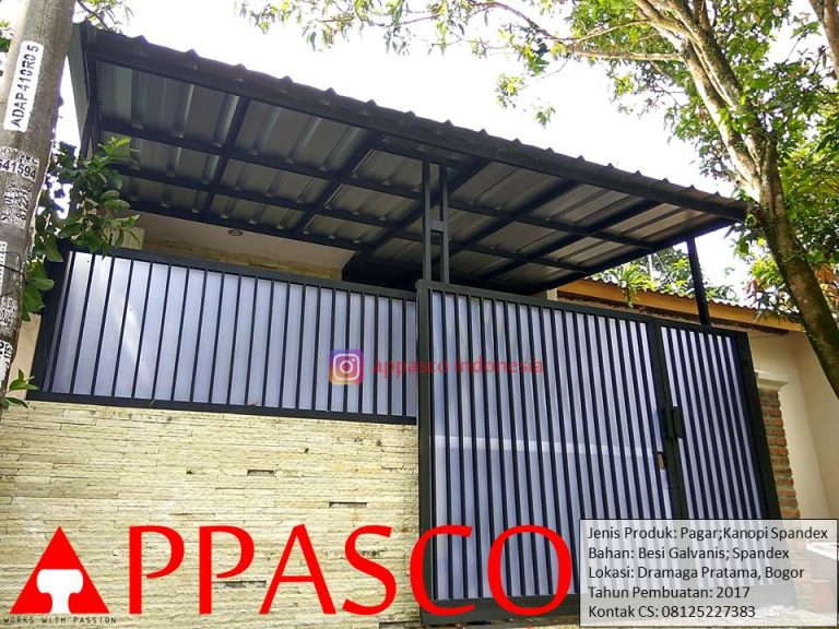 Pagar dan Kanopi Minimalis Spandek di Dramaga Pratama Bogor
