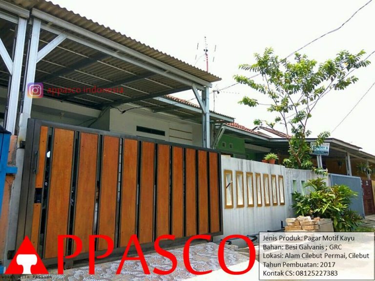 Pagar Minimalis GRC Motif Kayu di Alam Cilebut Permai