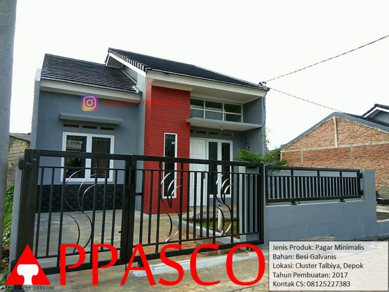 Pagar Minimalis Galvalum Hitam di Cluster Talbiya Depok