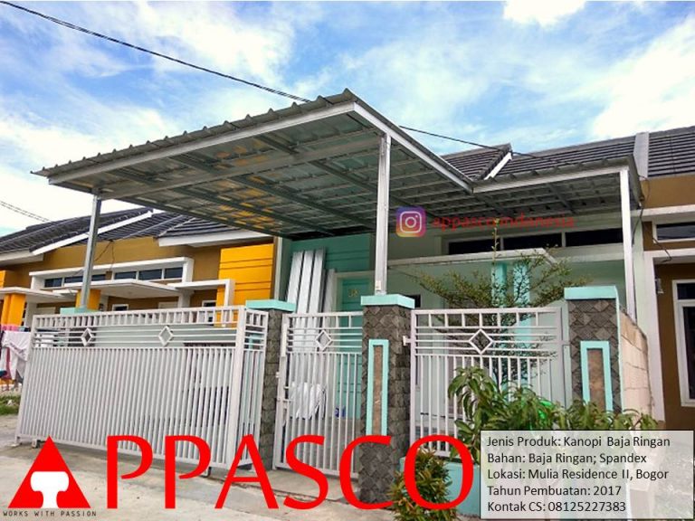 Kanopi Baja Ringan Spandek Model Minimalis di Bogor