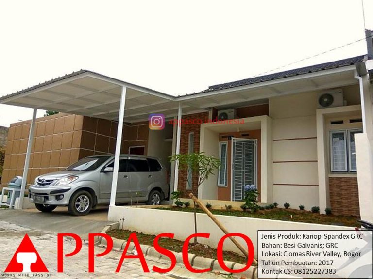 Kanopi Minimalis Spandex GRC di Ciomas River Valley Bogor