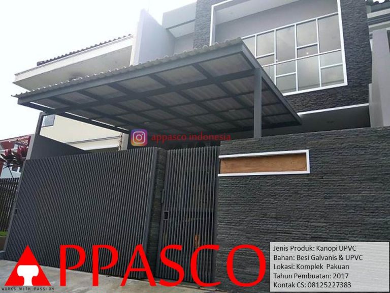 Kanopi Minimalis UPVC Galvanis di Pakuan Bogor