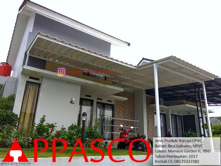 Kanopi Modern Atap UPVC di Mansion Garden BSD