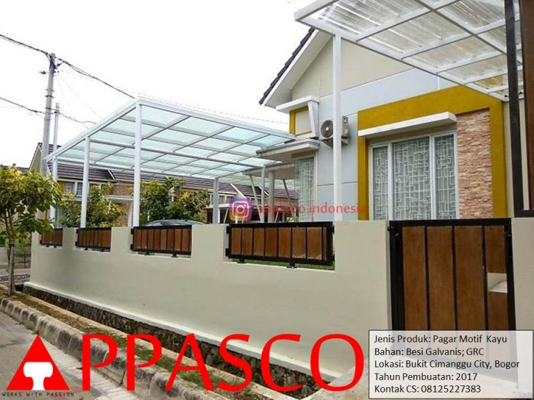 Pagar Minimalis Motif Kayu GRC di Cimanggu City Bogor