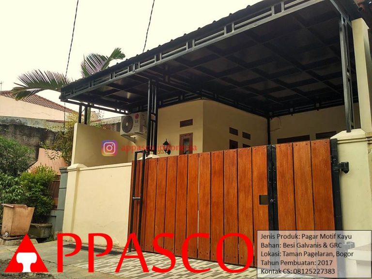 Pagar Minimalis Motif Kayu Lisplang GRC di Taman Pagelaran Bogor