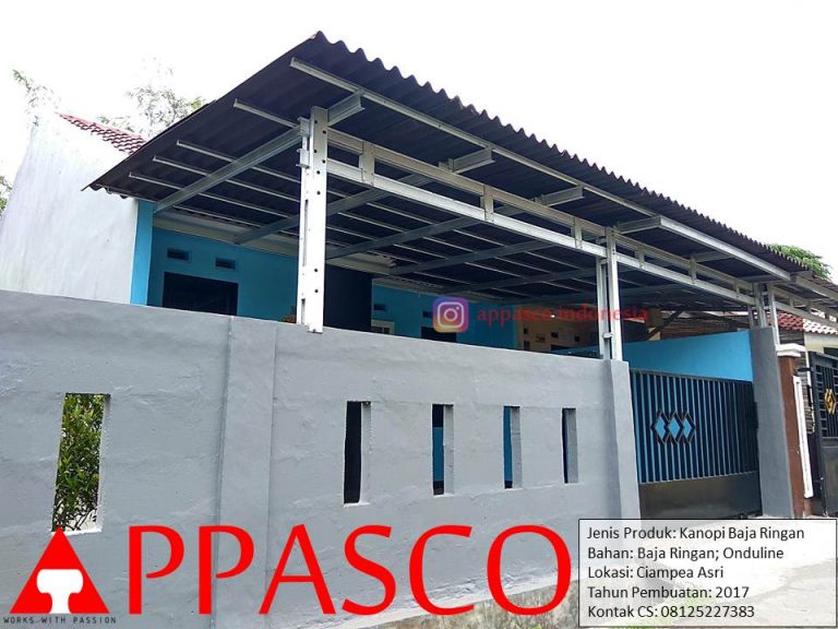 Kanopi Bajaringan Atap Onduline di Ciampea Asri