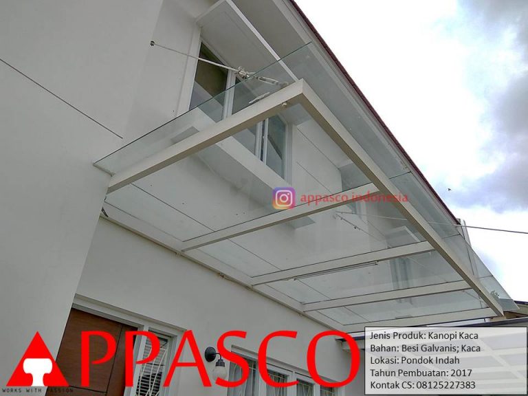 Kanopi Gantung Atap Kaca di Pondok Indah