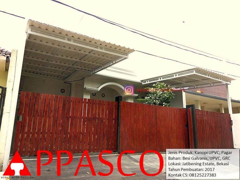 Kanopi Modern UPVC dan Pagar Klasik Kayu Minimalis di Jatibening Bekasi