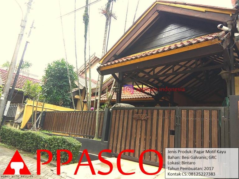 Pagar Klasik Kayu Besi Galvanis di Bintaro