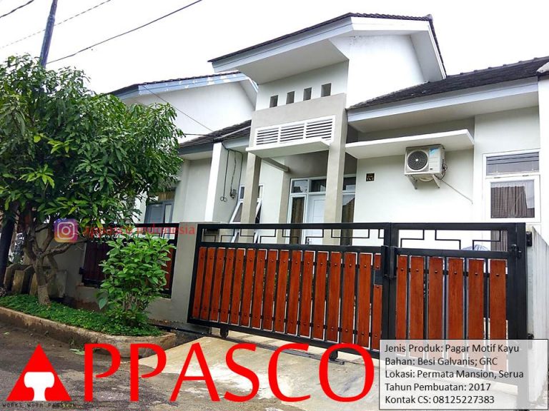 Pagar Minimalis Klasik Motif Kayu GRC di Serua