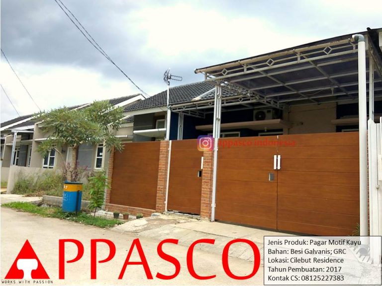 Pagar Minimalis Motif Kayu GRC di Cilebut Residence