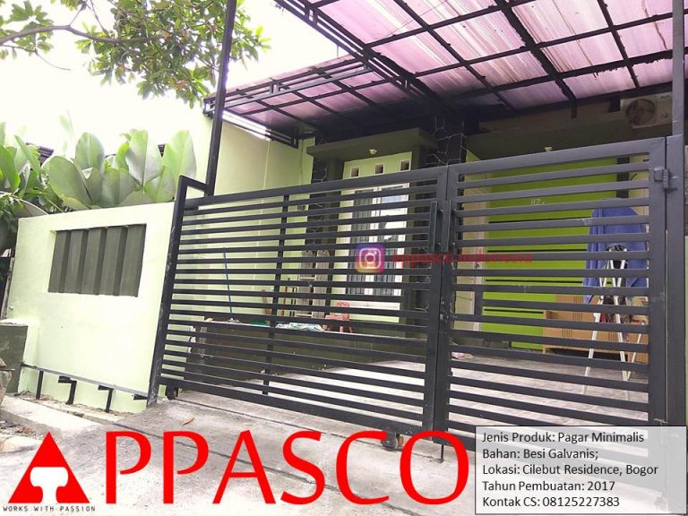 Pagar Minimalis Sederhana Motif Garis Horizontal di Cilebut Residence