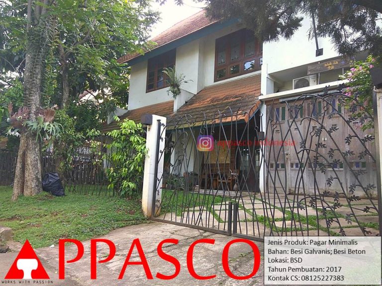 Pagar Rumah Model Klasik Motif Ranting Daun di BSD Tangsel