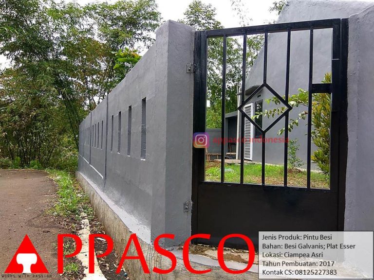 Pintu Besi Plat Esser Untuk Pagar Tembok di Ciampea Asri Bogor
