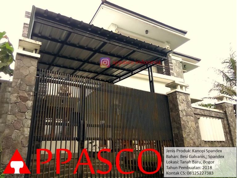 Kanopi Minimalis Atap Spandek Minimalis Galvanis di Tanah Baru Bogor