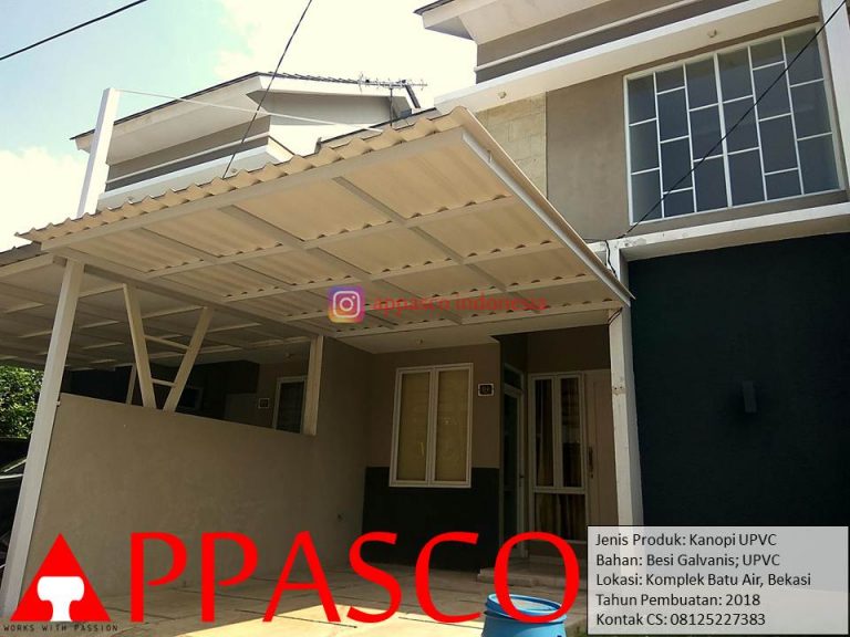 Kanopi Minimalis Atap UPVC Modern Simpel di Komplek Batu Air Bekasi