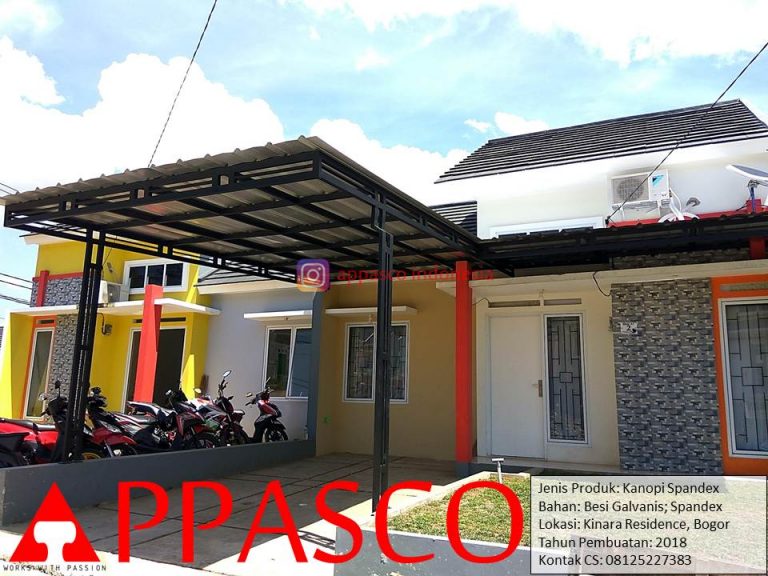 Kanopi Minimalis Galvanis Atap Spandek di Kinara Residence Bogor