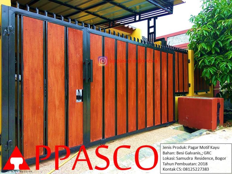 Pagar Minimalis Modern Klasik Kayu GRC di Samudra Residence Bogor