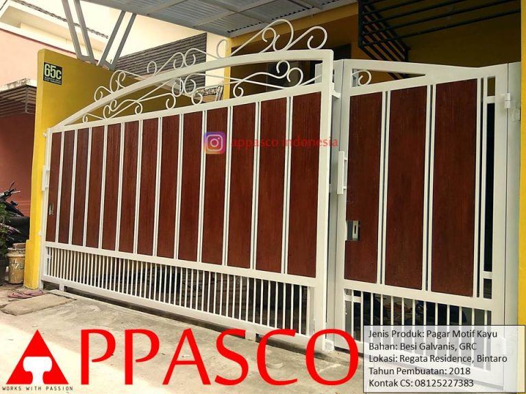 Pagar Minimalis Modern Klasik Kayu di Regata Bintaro
