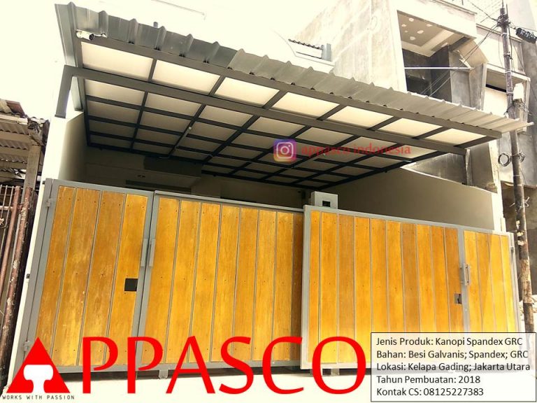 Kanopi Spandek GRC Besi Galvanis di Kelapa Gading