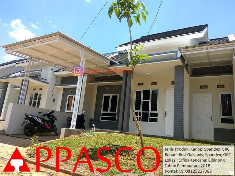 Kanopi Spandek GRC Galvanis di Erfina Residence Cibinong