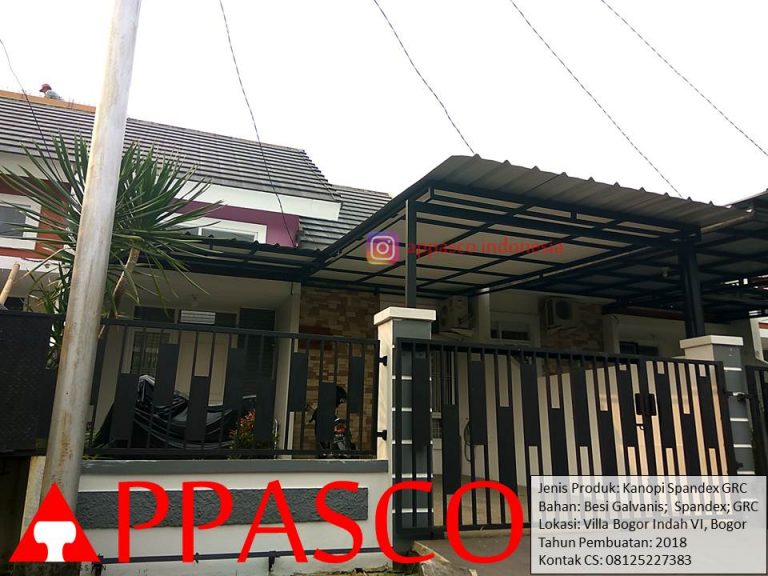 Kanopi Spandek GRC Minimalis di Villa Bogor Indah