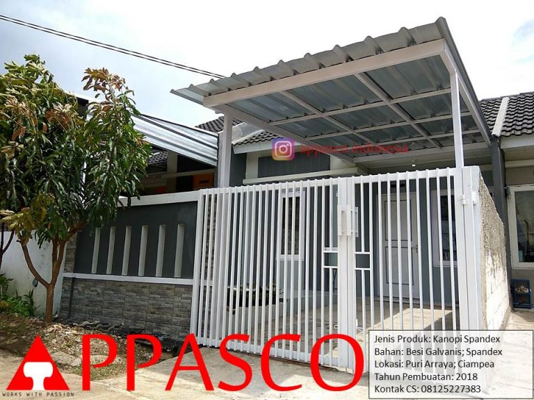 Kanopi Spandek Minimalis Besi Galvanis Puri Arraya Ciampea