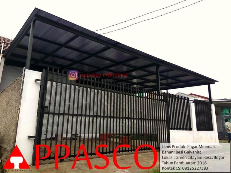 Pagar Minimalis Garis2 Vertikal di Green Citayam Bogor